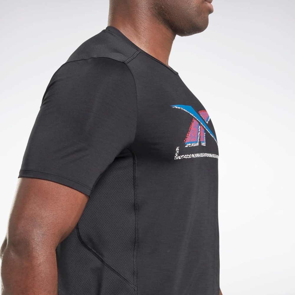 Reebok ACTIVCHILL Grafisk Athlete T-Shirt Sort | ZFR382097