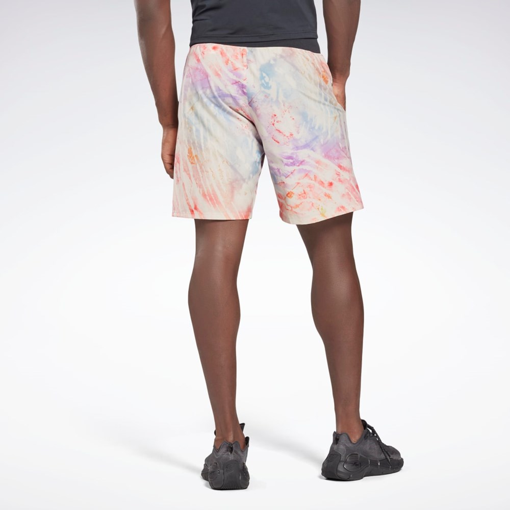 Reebok Allover Print Strength Shorts Moonstone | BIK156748