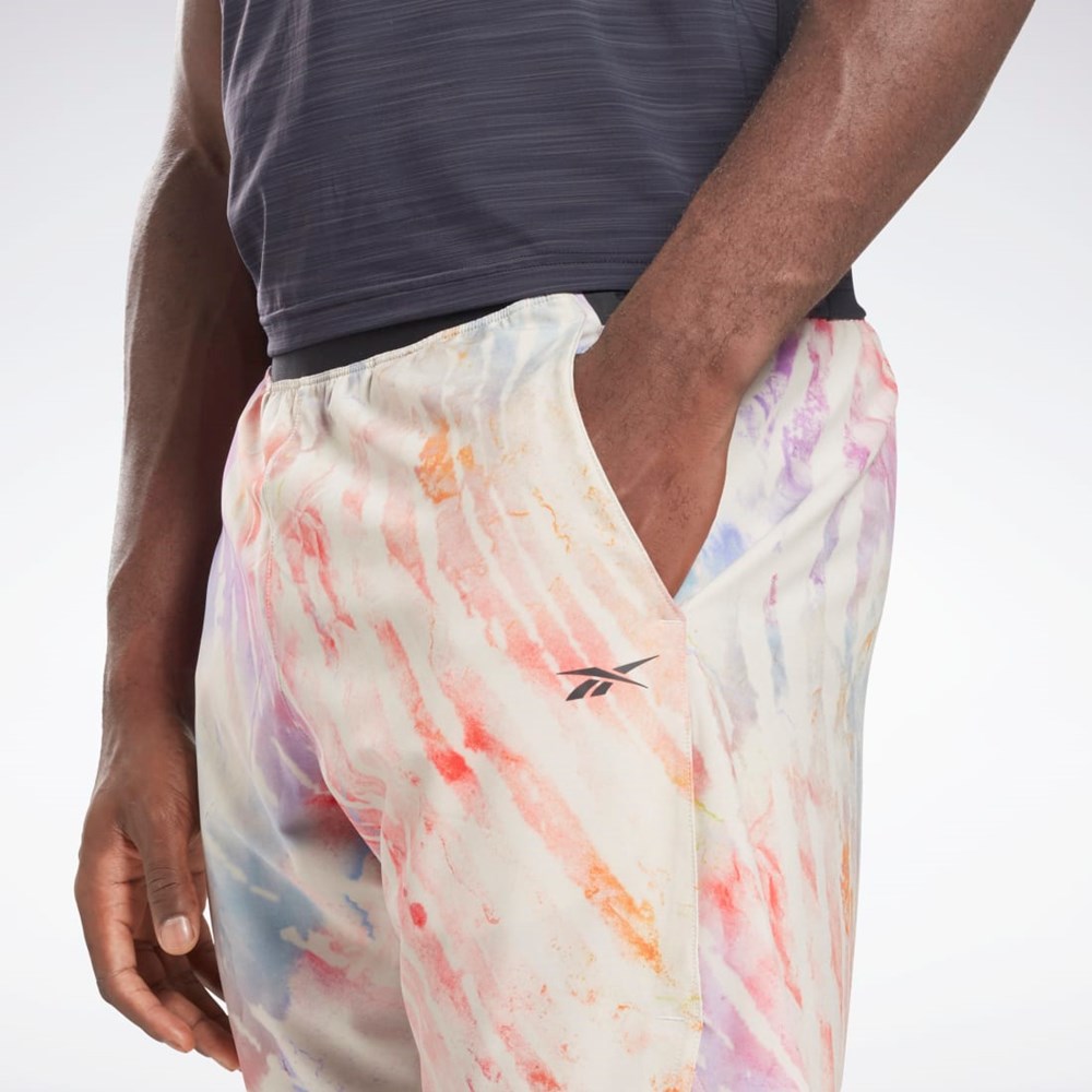 Reebok Allover Print Strength Shorts Moonstone | BIK156748