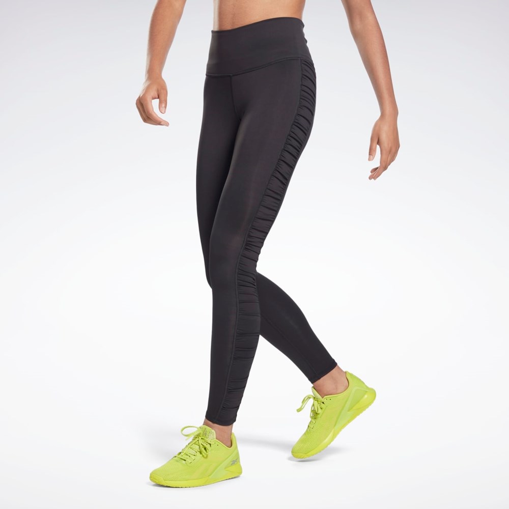 Reebok Bold High-Waisted Ruched Tights Sort | QPY862375