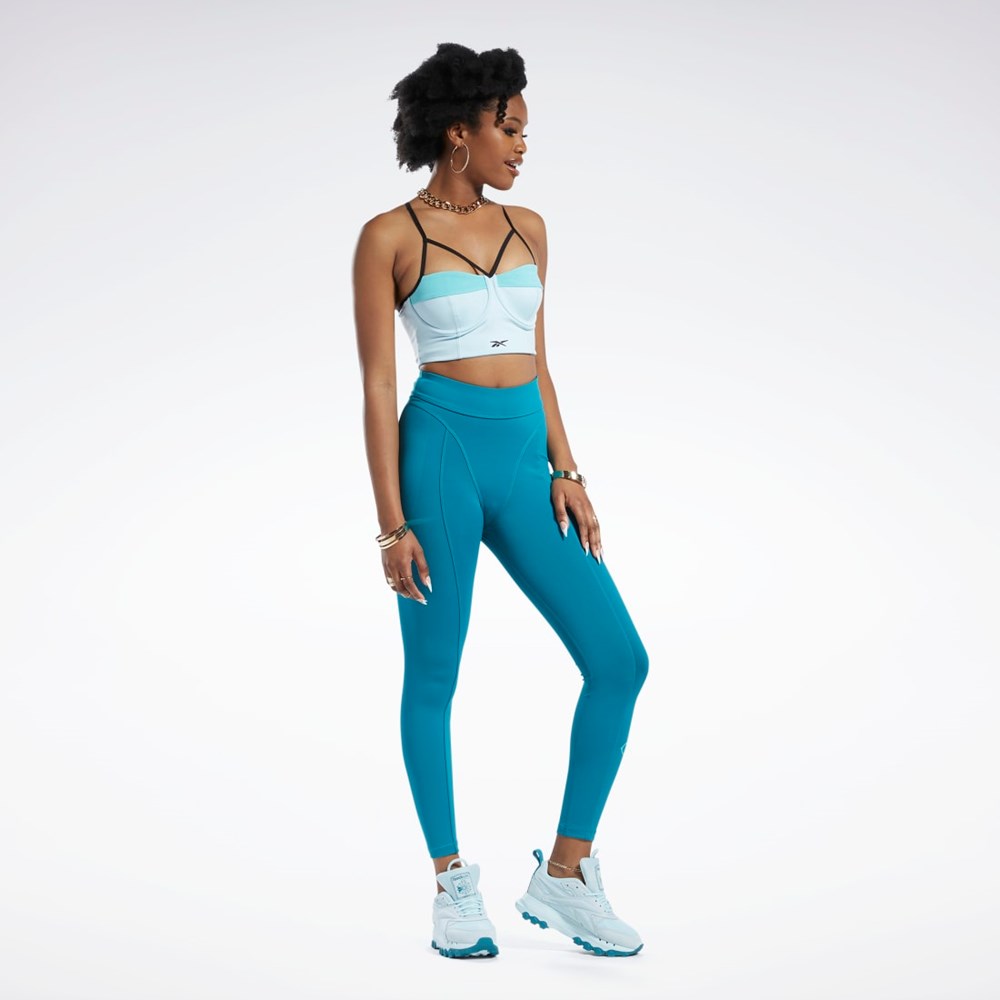 Reebok Cardi B Bralette Blå Turkis | GIS396271