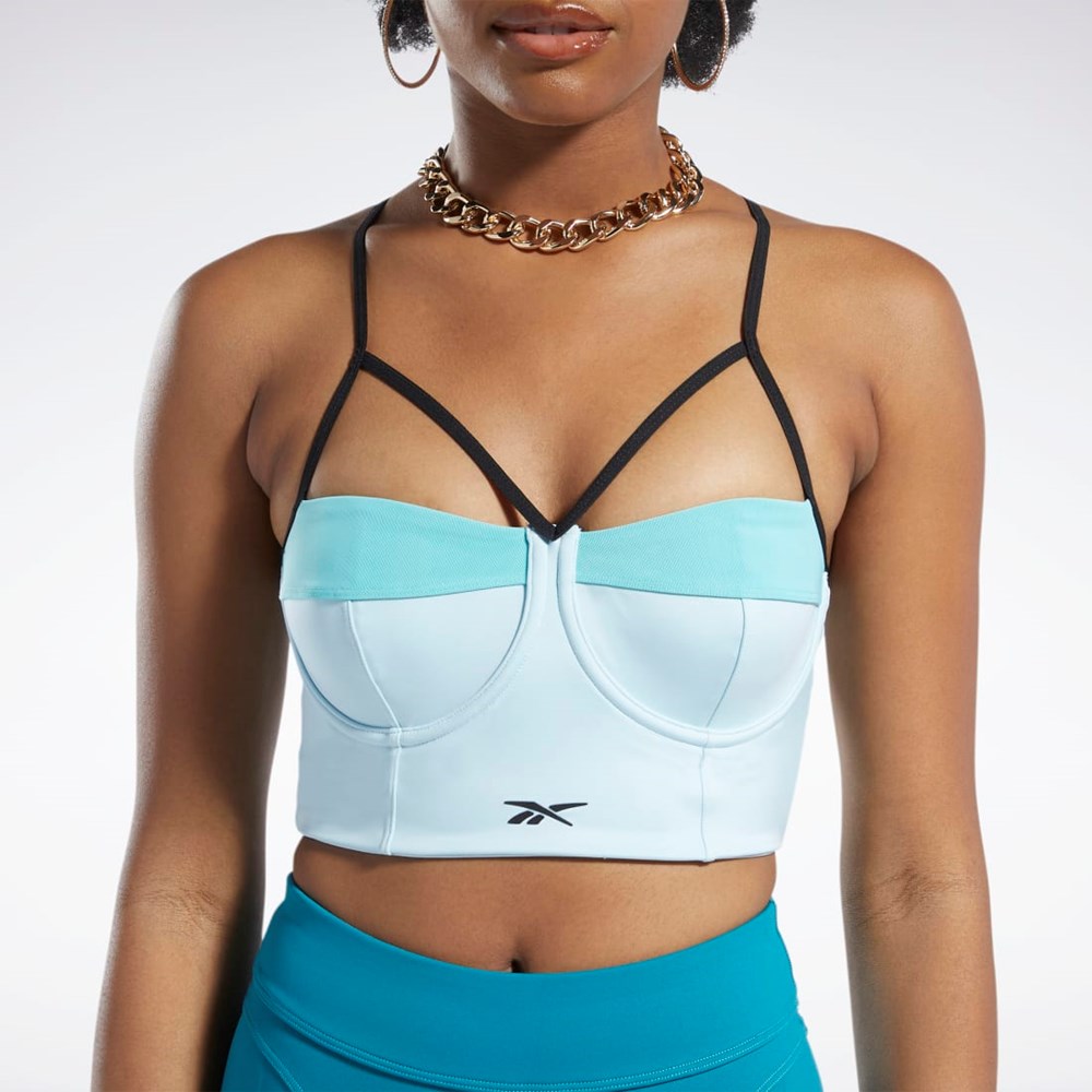 Reebok Cardi B Bralette Blå Turkis | GIS396271