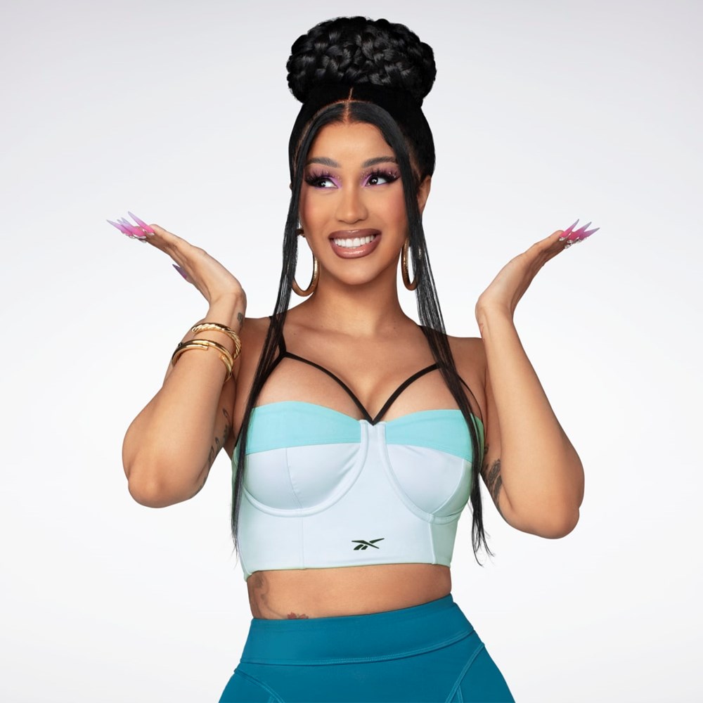 Reebok Cardi B Bralette Blå Turkis | GIS396271