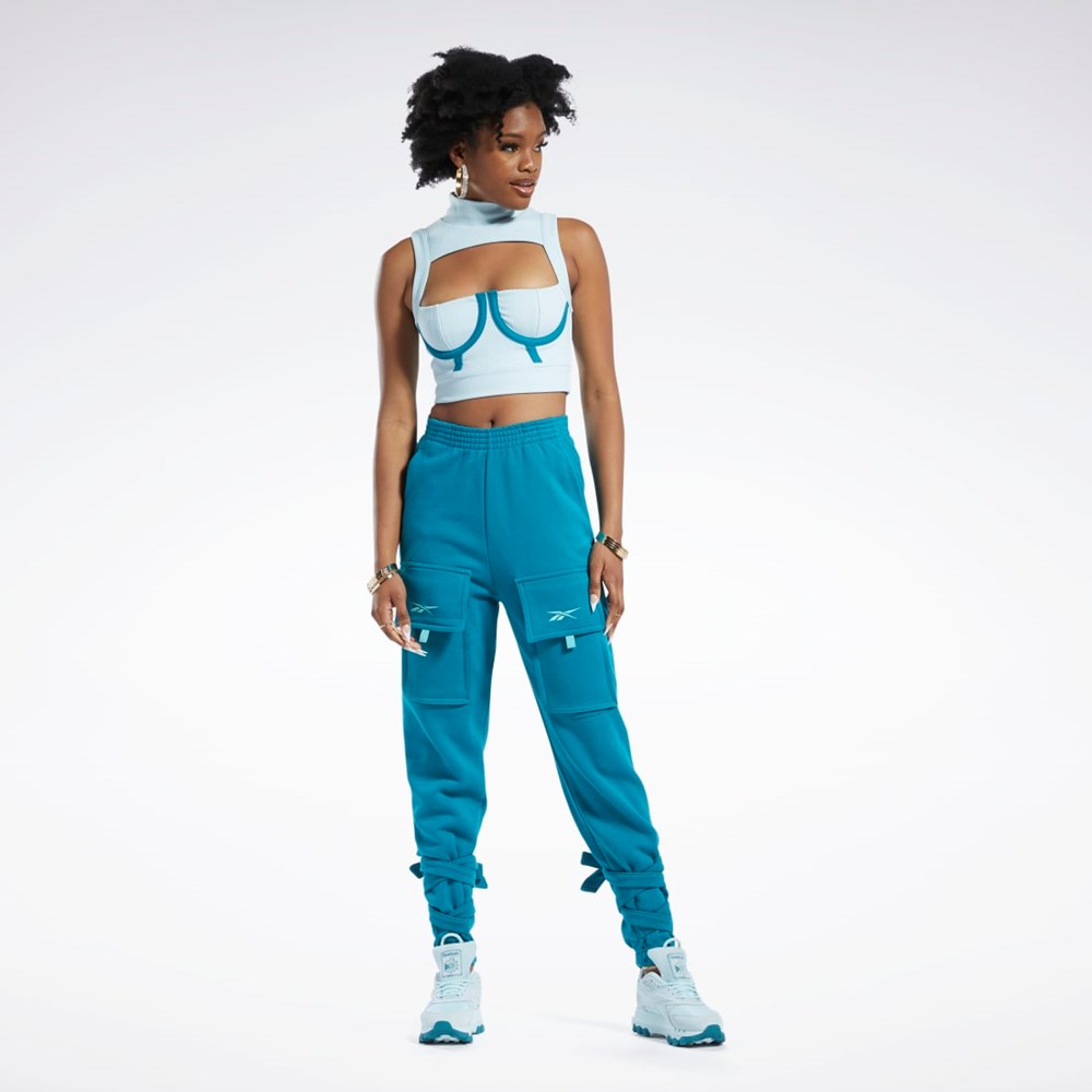 Reebok Cardi B Crop Top Blå | TAD908174