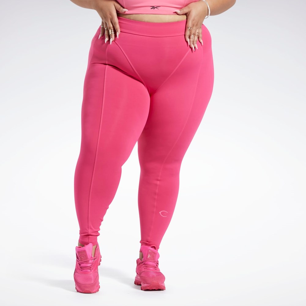 Reebok Cardi B High-Rise Tights (Plus Size) Lyserød | EBN043859