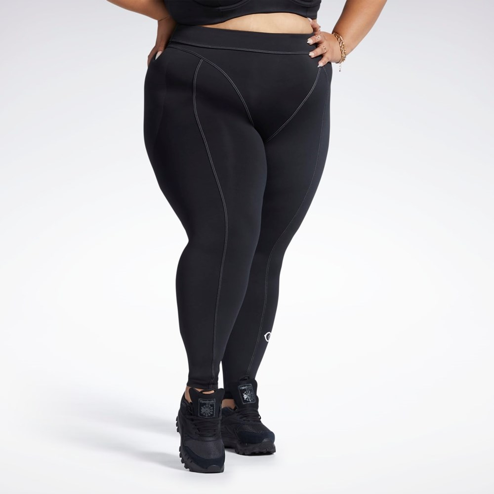 Reebok Cardi B High-Rise Tights (Plus Size) Sort | YDI259847