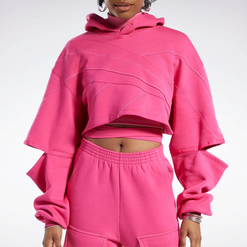 Reebok Cardi B Knit Hoodie Lyserød Lyserød | BQC108597