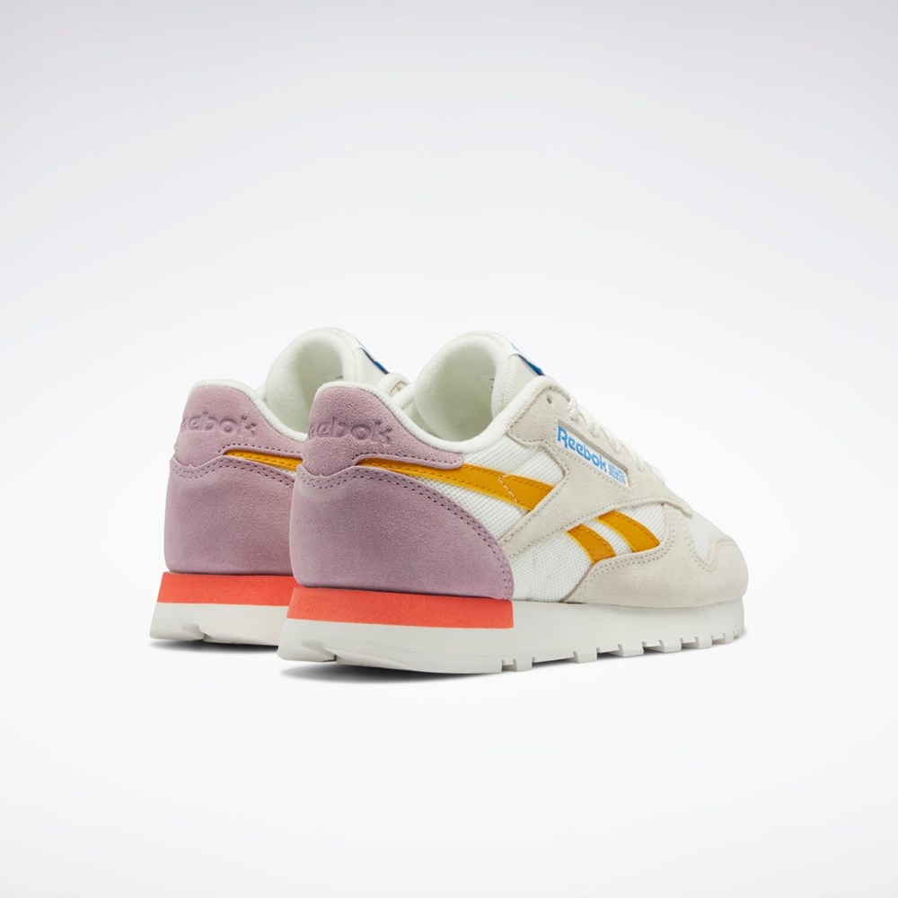 Reebok Classic Leather Shoes Chalk / Bright Ochre / Infused Lilac | XLZ809547