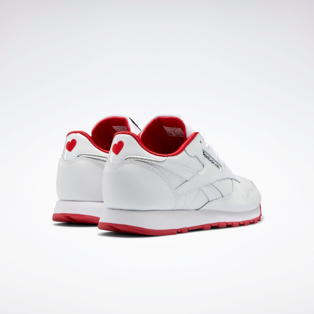 Reebok Classic Leather Shoes - Grade School Hvide Hvide Rød | HMP380749