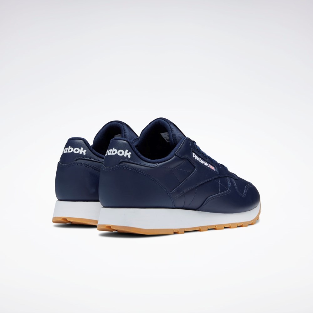 Reebok Classic Leather Shoes Mørkeblå Hvide | UDS628075