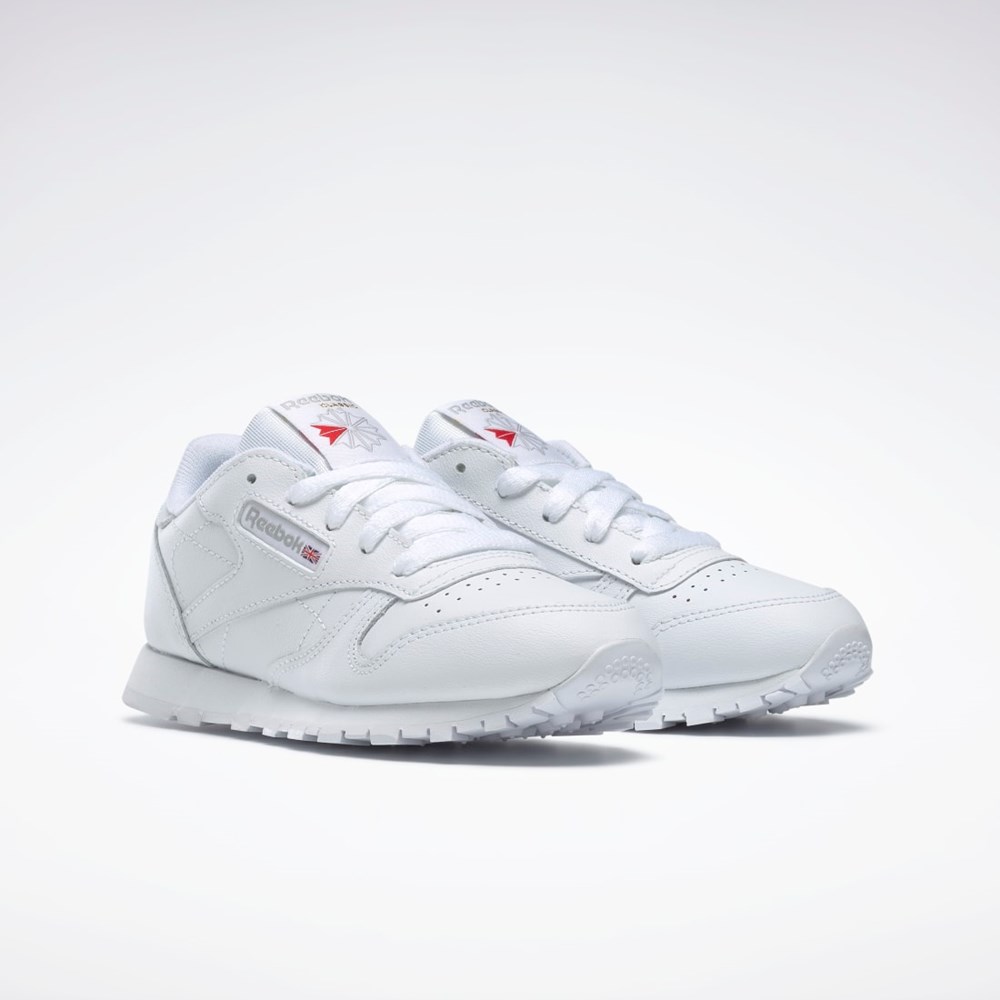 Reebok Classic Leather Shoes - Preschool Hvide | LBT265743