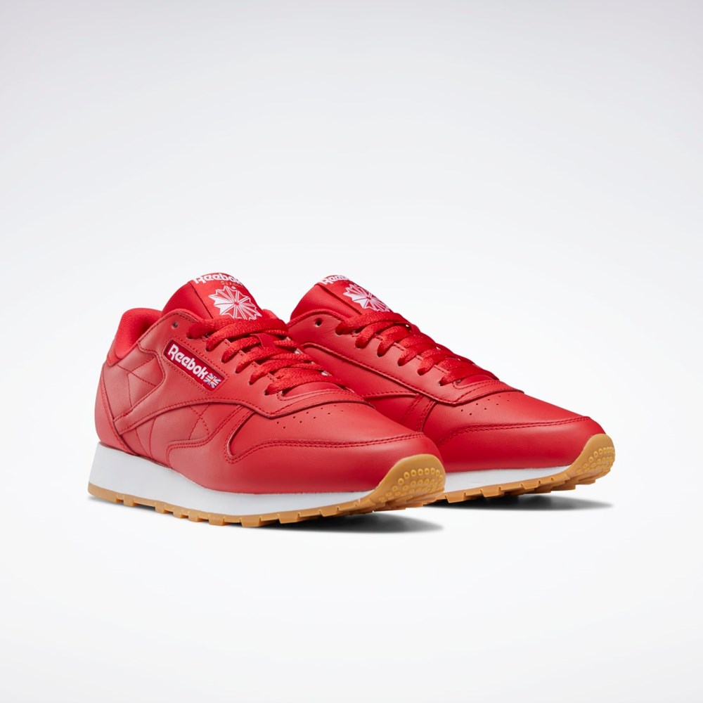 Reebok Classic Leather Shoes Rød Hvide | BAG153764