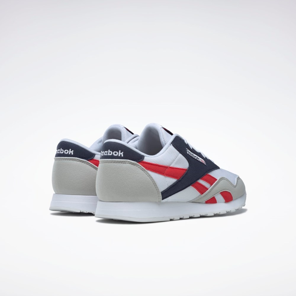 Reebok Classic Nylon Shoes Hvide Mørkeblå Rød | ZLJ539712