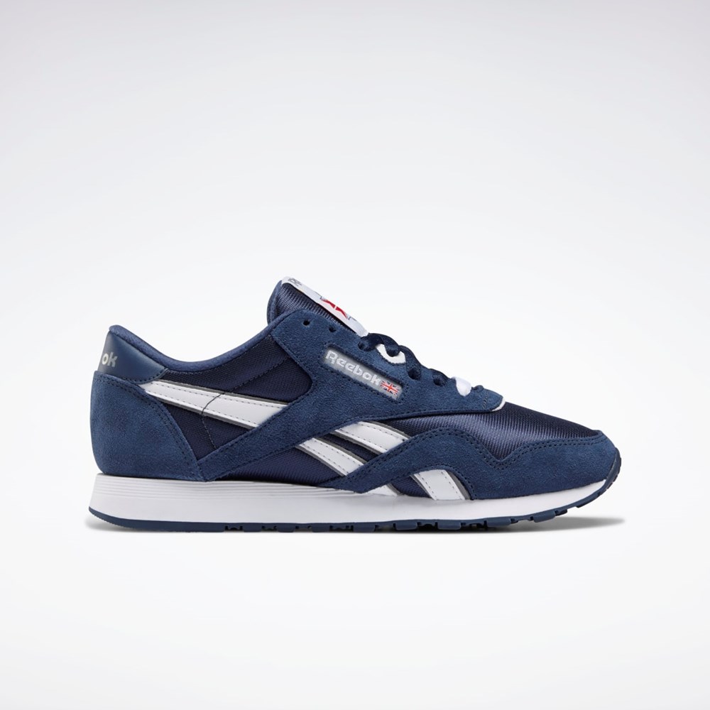 Reebok Classic Nylon Shoes Mørkeblå Mørkeblå Platin | CKQ079518