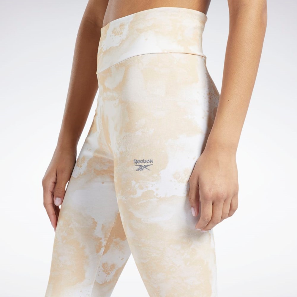 Reebok Classics Cloud Splatter-Print Leggings Stucco | AQH594026