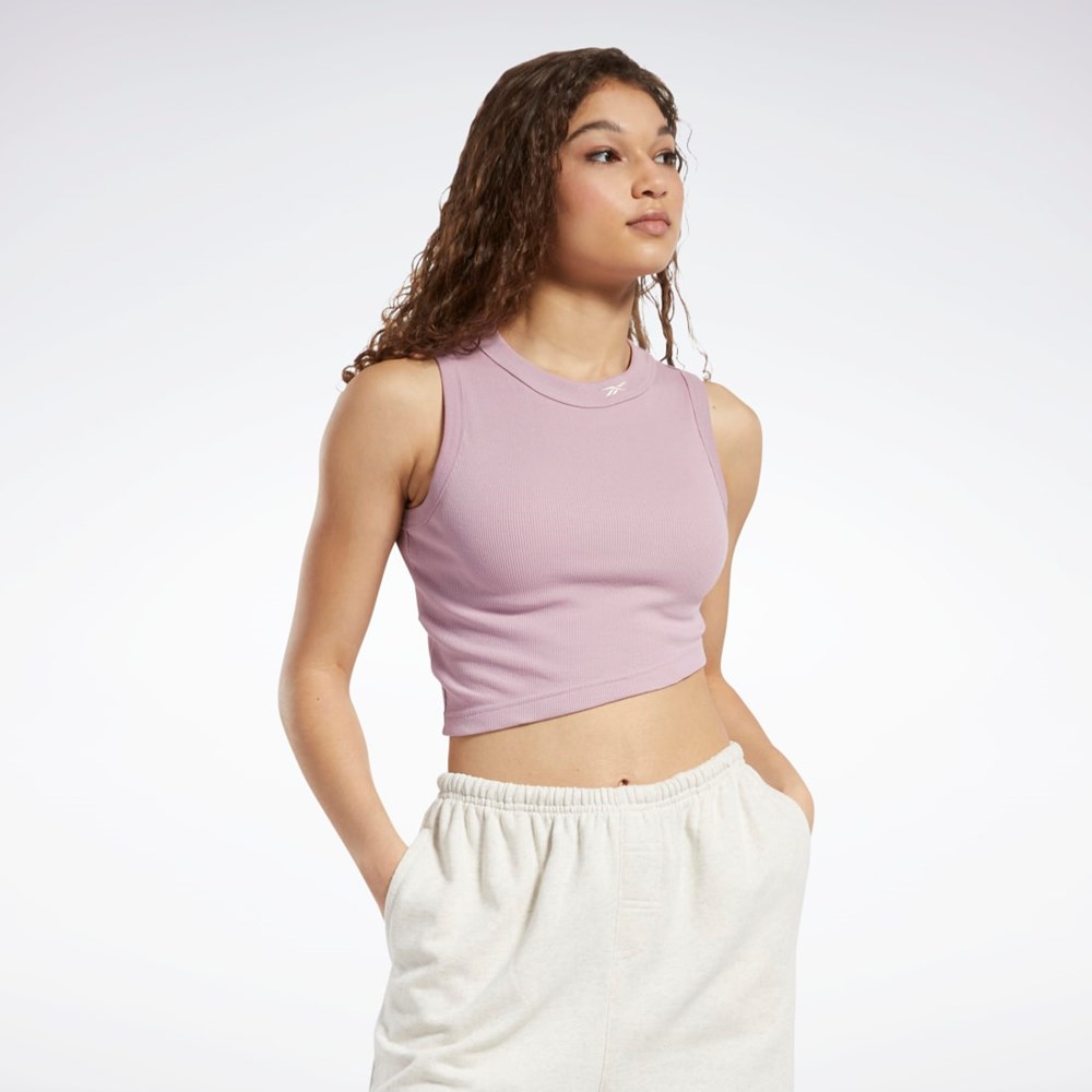 Reebok Classics Cropped Ribbet Tank Top Infused Lilac | DFO930257