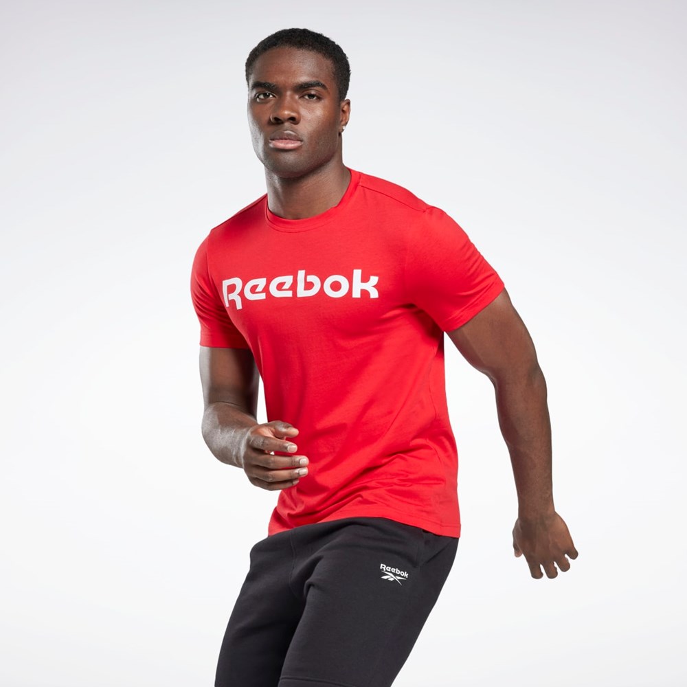 Reebok Grafisk Series Linear Logo Tee Rød | EDL842950