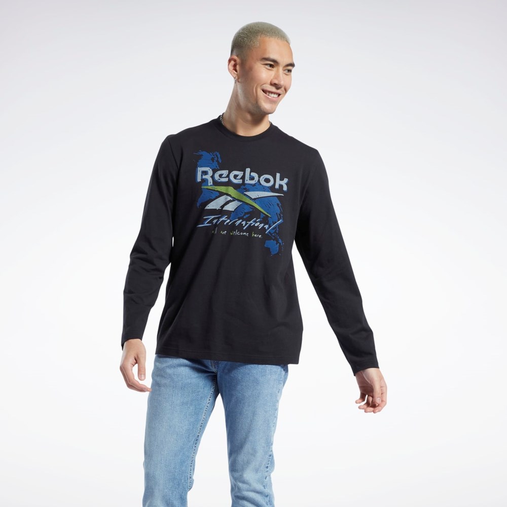 Reebok Grafisk Series Pre-Season Long Sleeve T-Shirt Sort | VCB956201