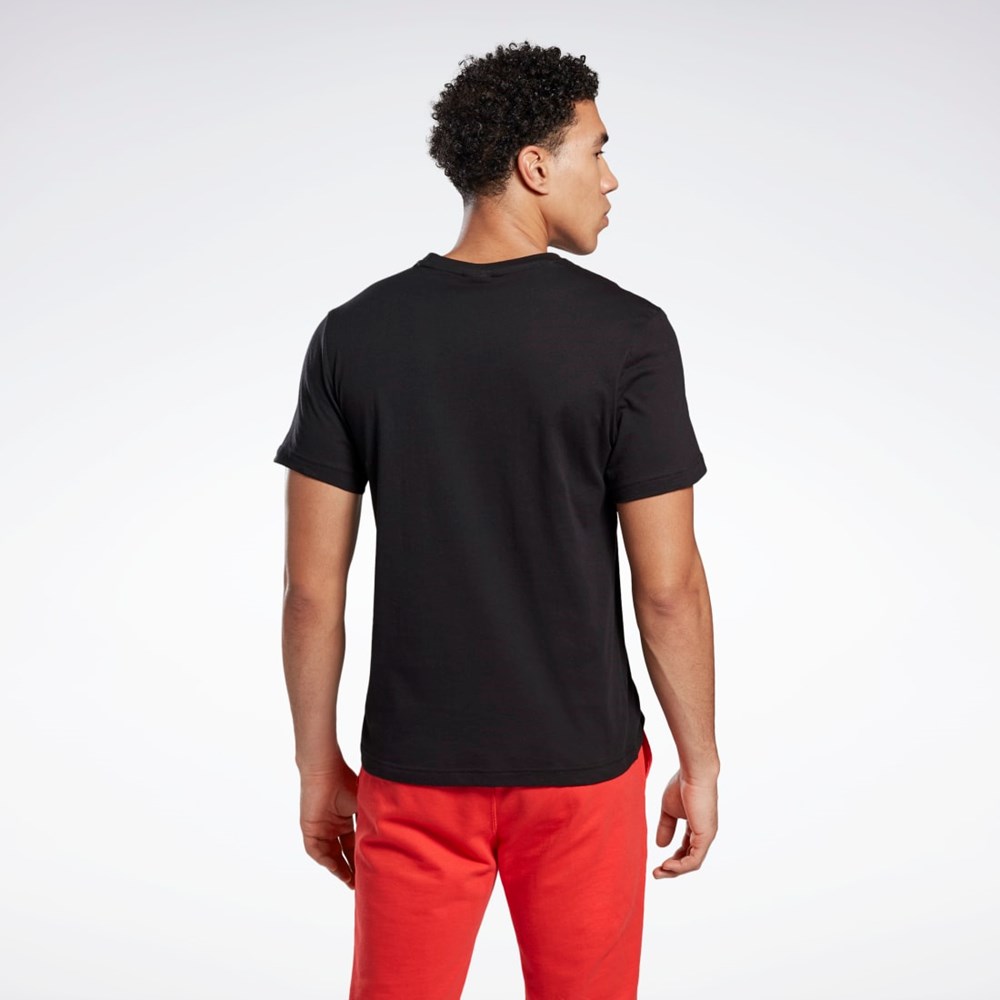 Reebok Grafisk Series Reebok Stacked Tee Sort | BAY596812