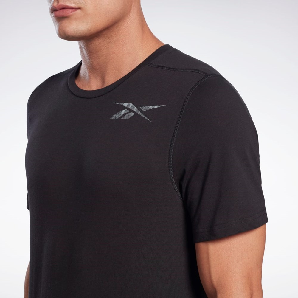 Reebok Grafisk Speedwick Move T-Shirt Sort | ZEB617428