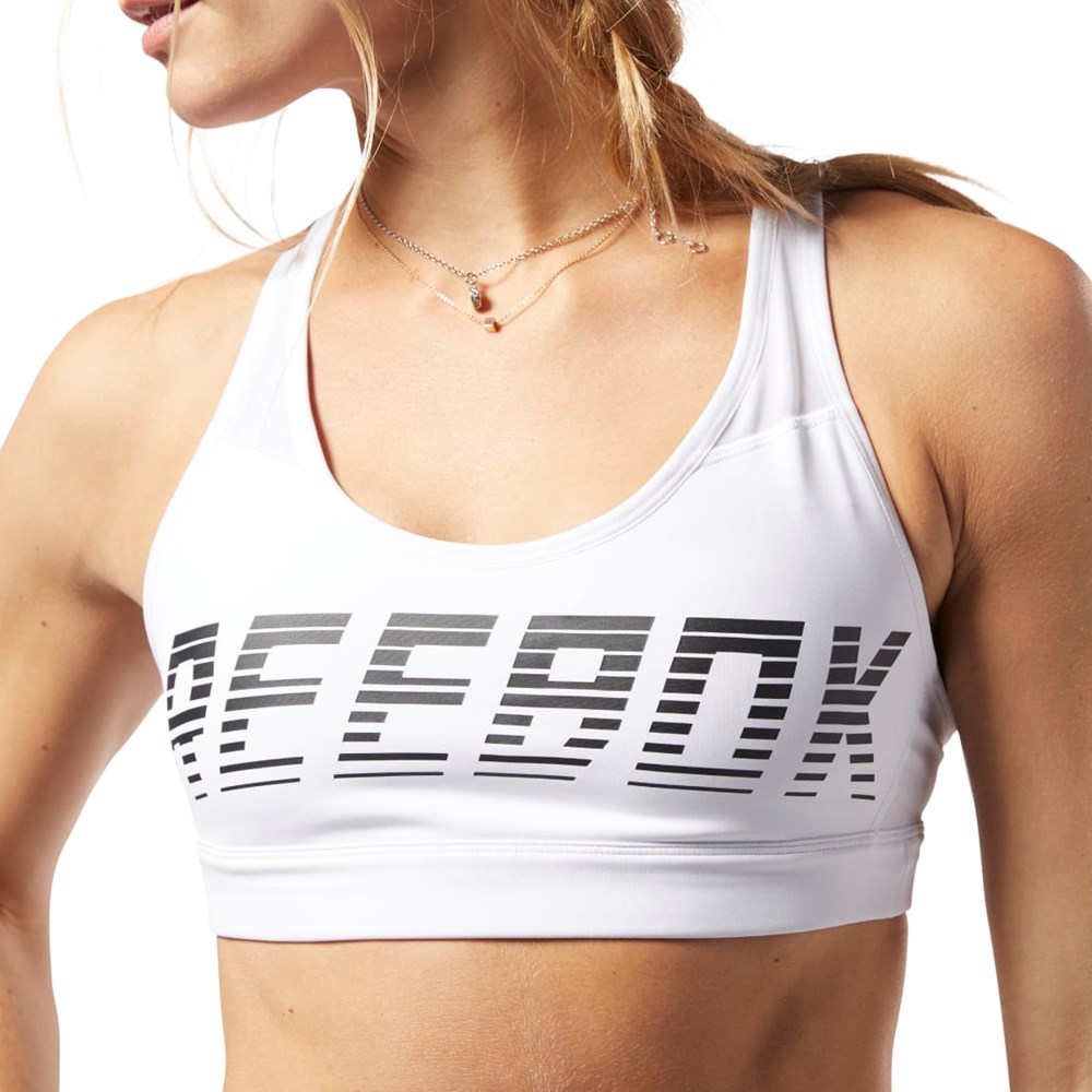 Reebok Hero Strappy Medium-Impact Polstret Bra Hvide | KPQ485201