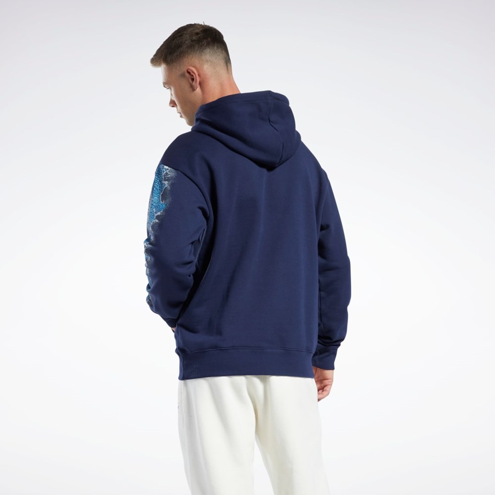 Reebok Jurassic World Grafisk Hoodie Mørkeblå | BZX423801