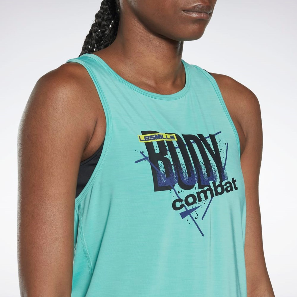 Reebok Les Mills® BodyCombat® ACTIVCHILL Grafisk Tank Top Semi Classic Teal | ULP509612