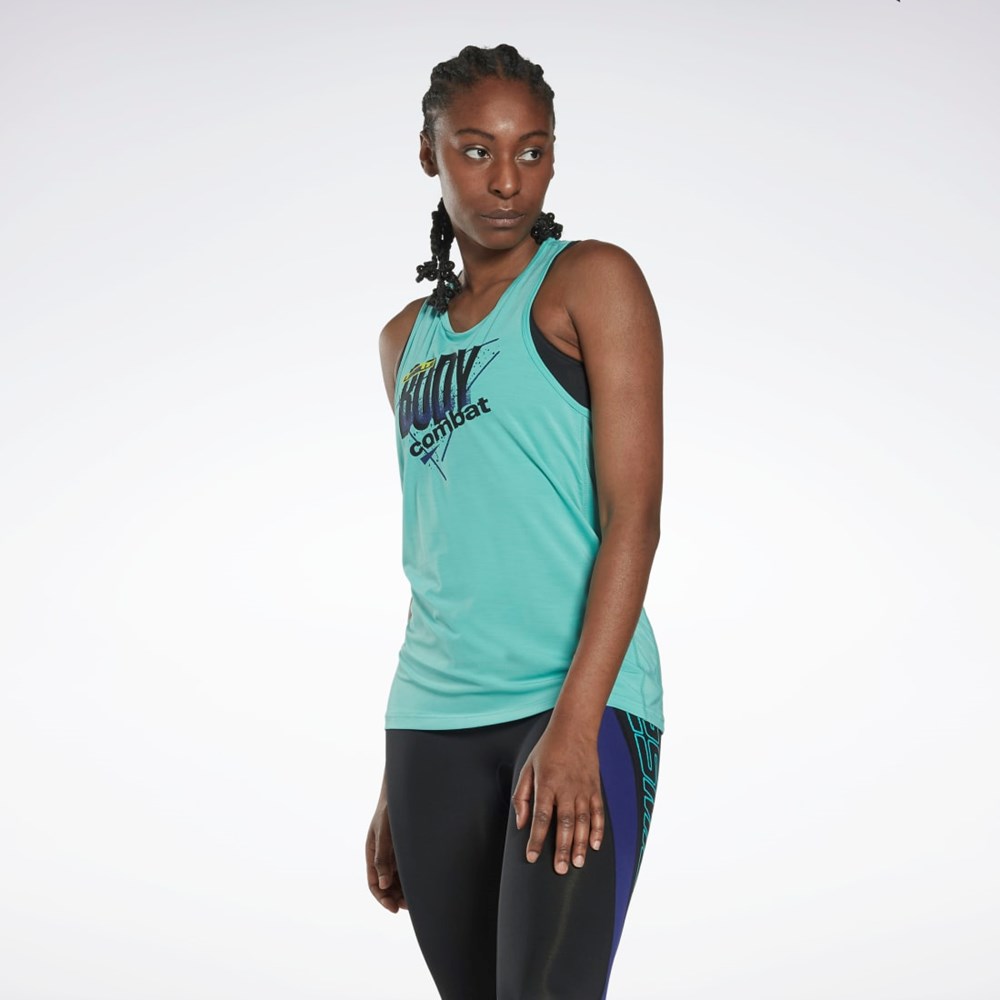 Reebok Les Mills® BodyCombat® ACTIVCHILL Grafisk Tank Top Semi Classic Teal | ULP509612