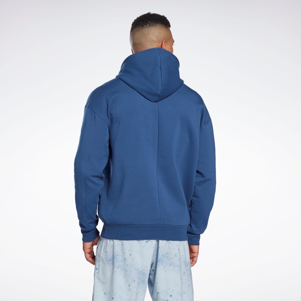 Reebok Les Mills® DreamBlend Bomulds Hoodie Blå | XLI401769