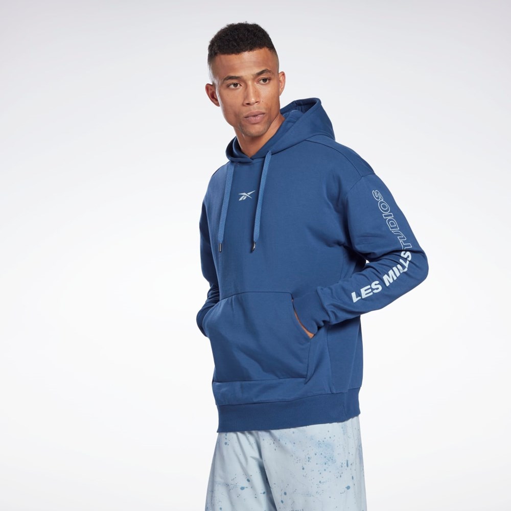 Reebok Les Mills® DreamBlend Bomulds Hoodie Blå | XLI401769