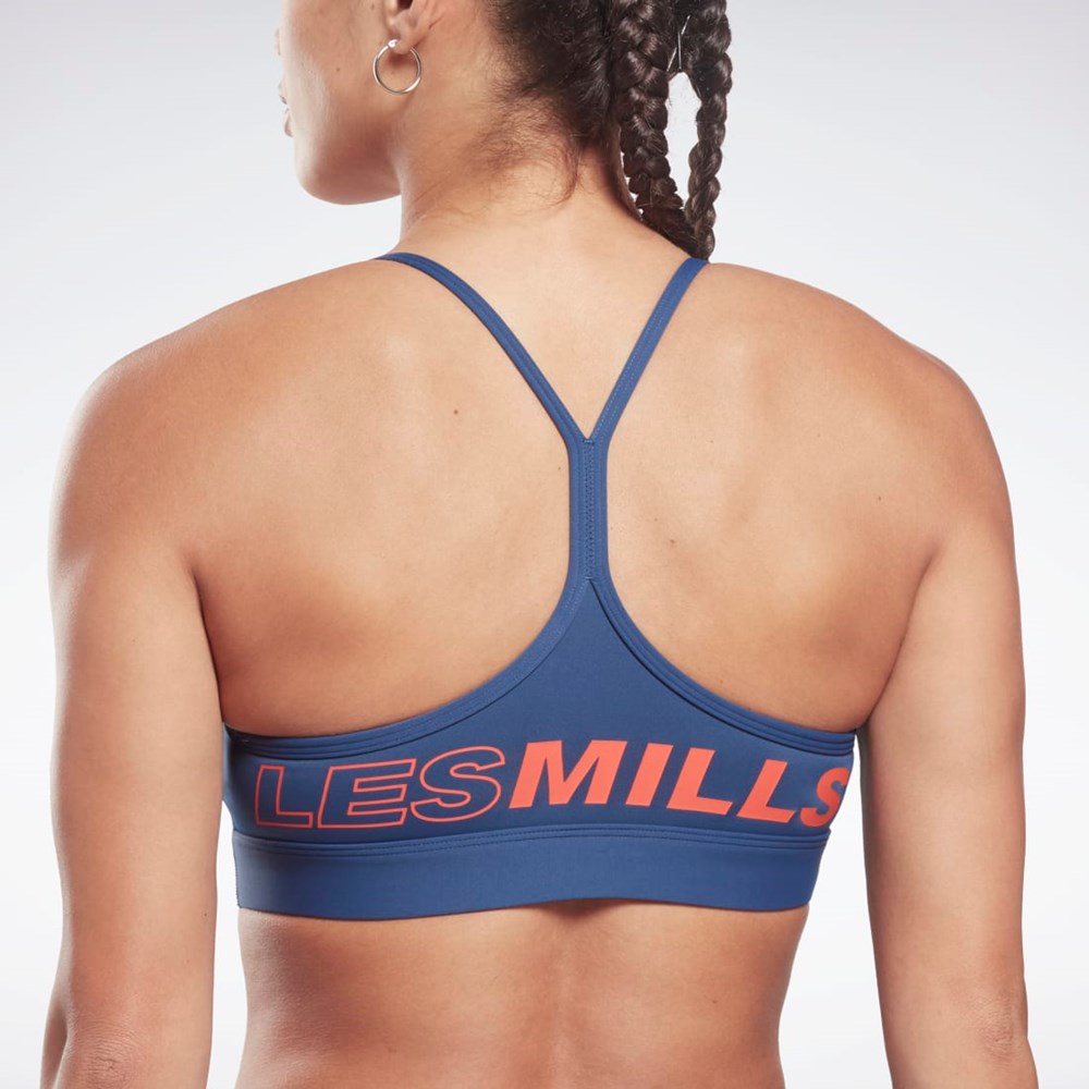 Reebok Les Mills® Lux Mager Medium-Support Sports Bra Blå | LMN209387