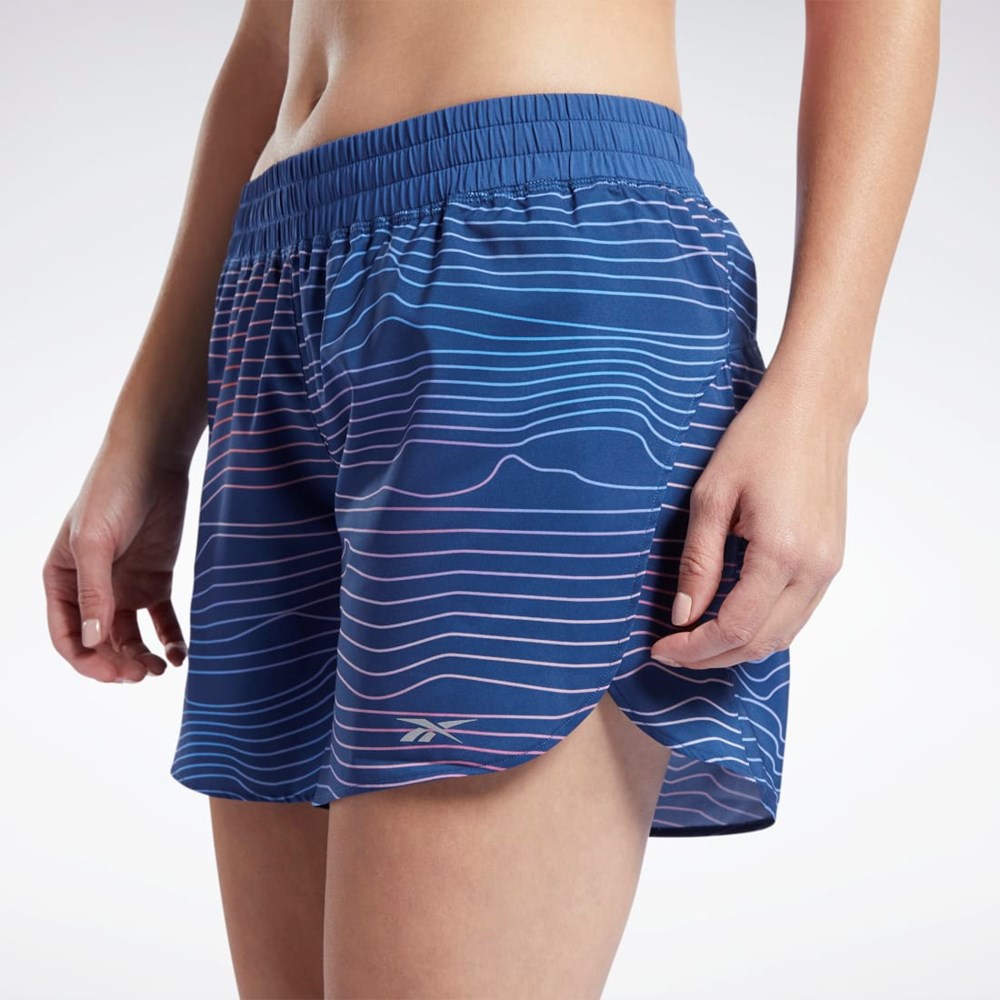 Reebok Løbe Printed Shorts Blå | PFS598043