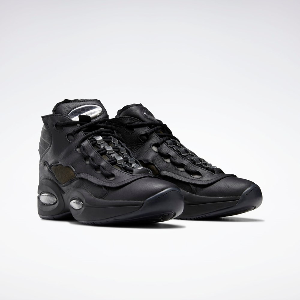 Reebok Maison Margiela Question Mid Memory Of Basketball Shoes Sort Hvide Sort | FJB321740