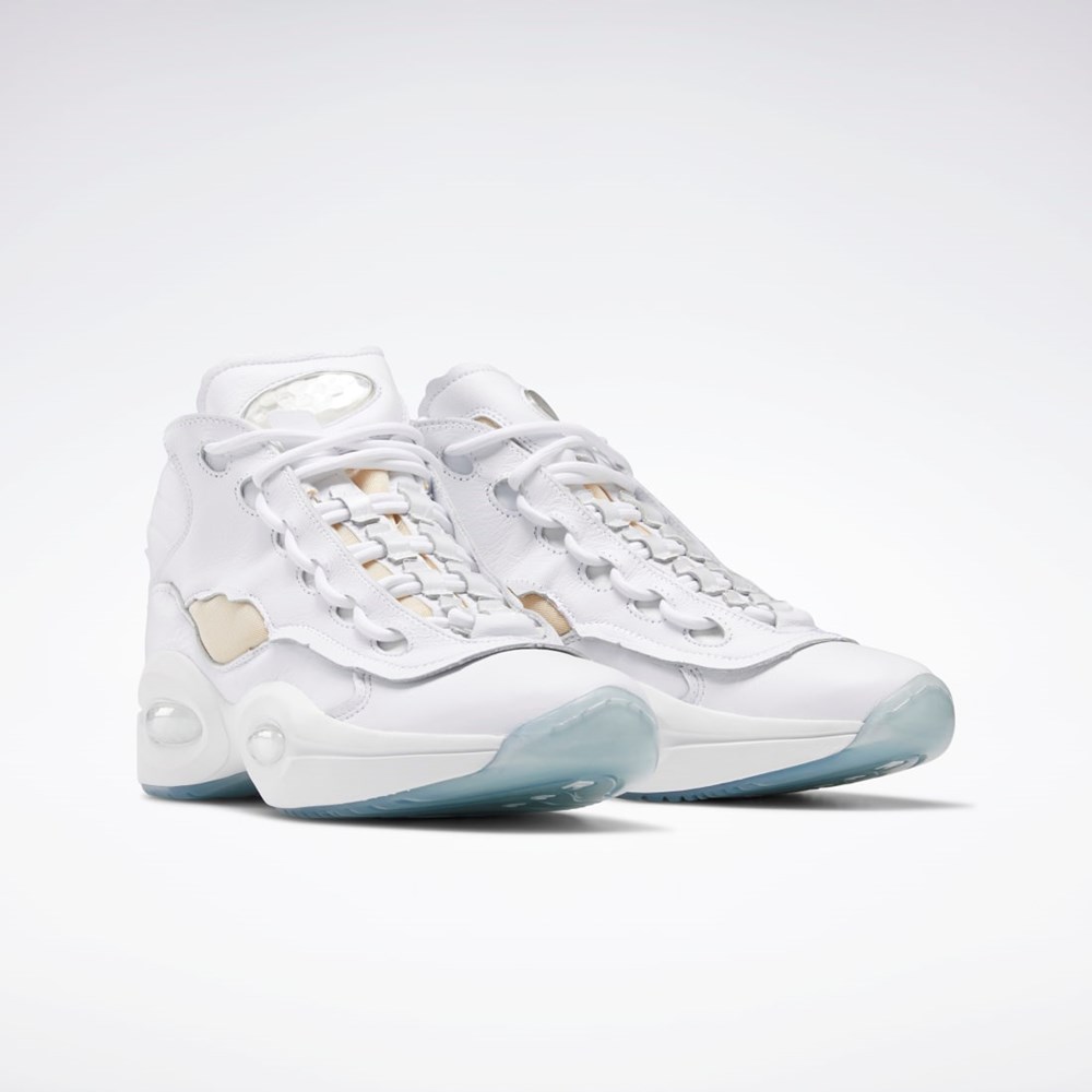 Reebok Maison Margiela Question Mid Memory Of Basketball Shoes Hvide Sort Hvide | JGB237015