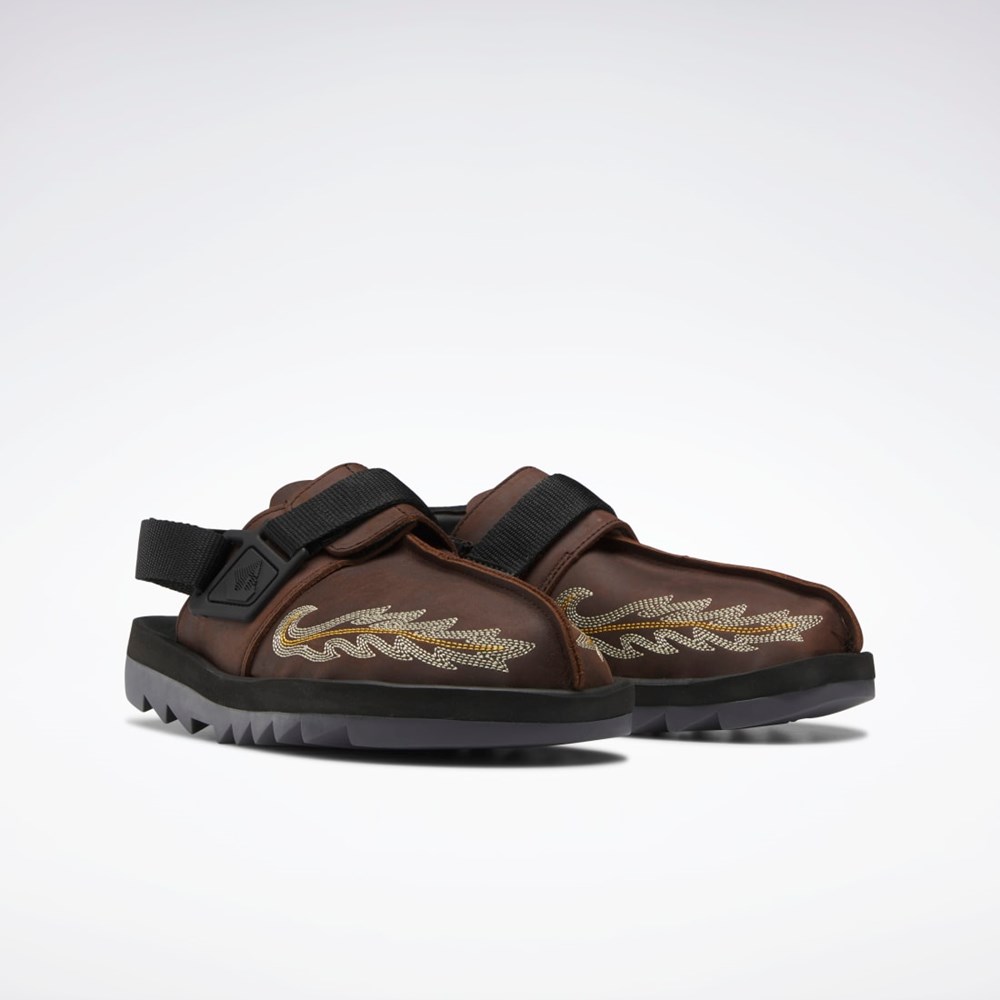 Reebok Mountain Research Beatnik Slides Brune Sort Grå | VUI387104