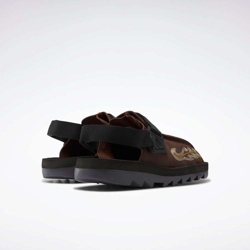 Reebok Mountain Research Beatnik Slides Brune Sort Grå | VUI387104