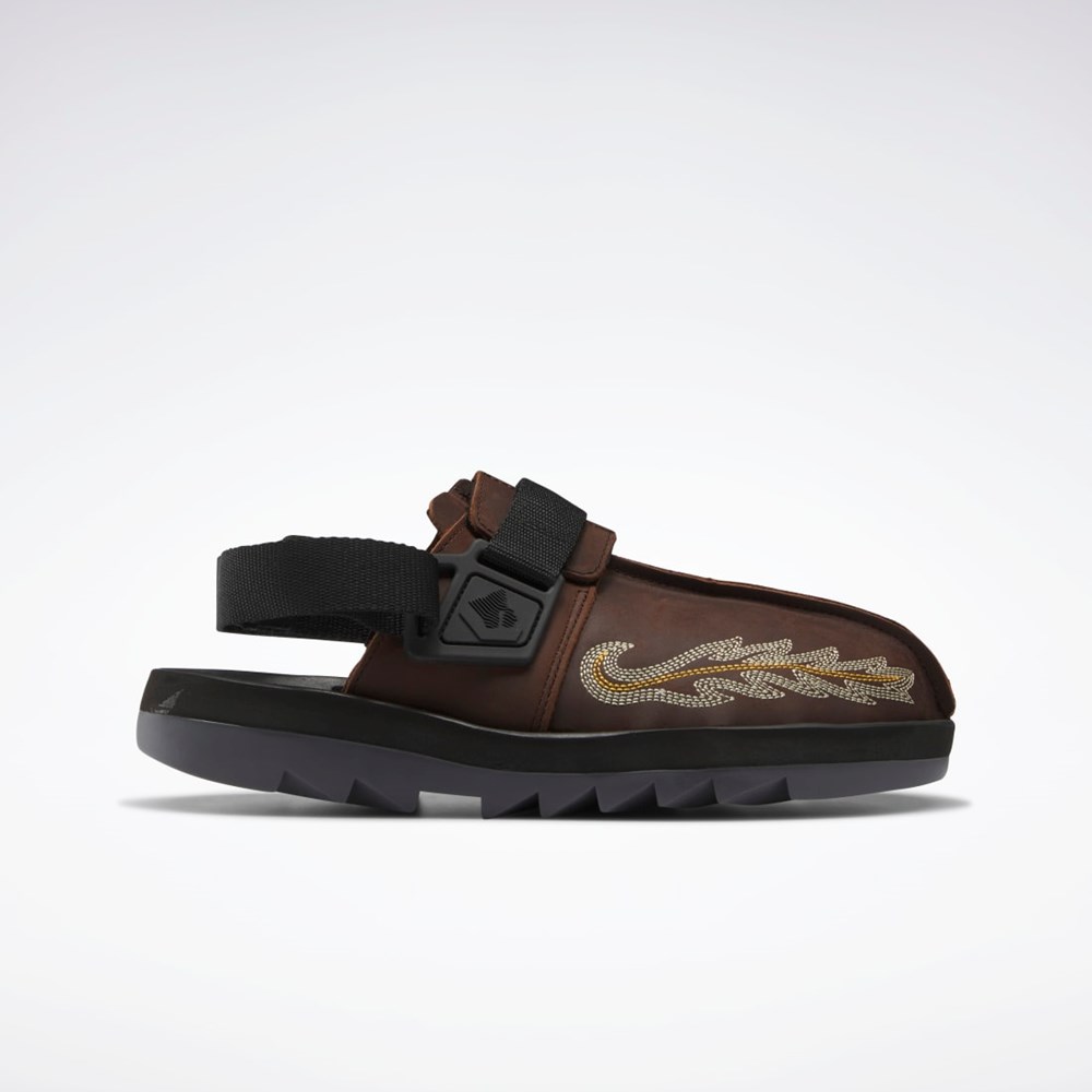 Reebok Mountain Research Beatnik Slides Brune Sort Grå | VUI387104