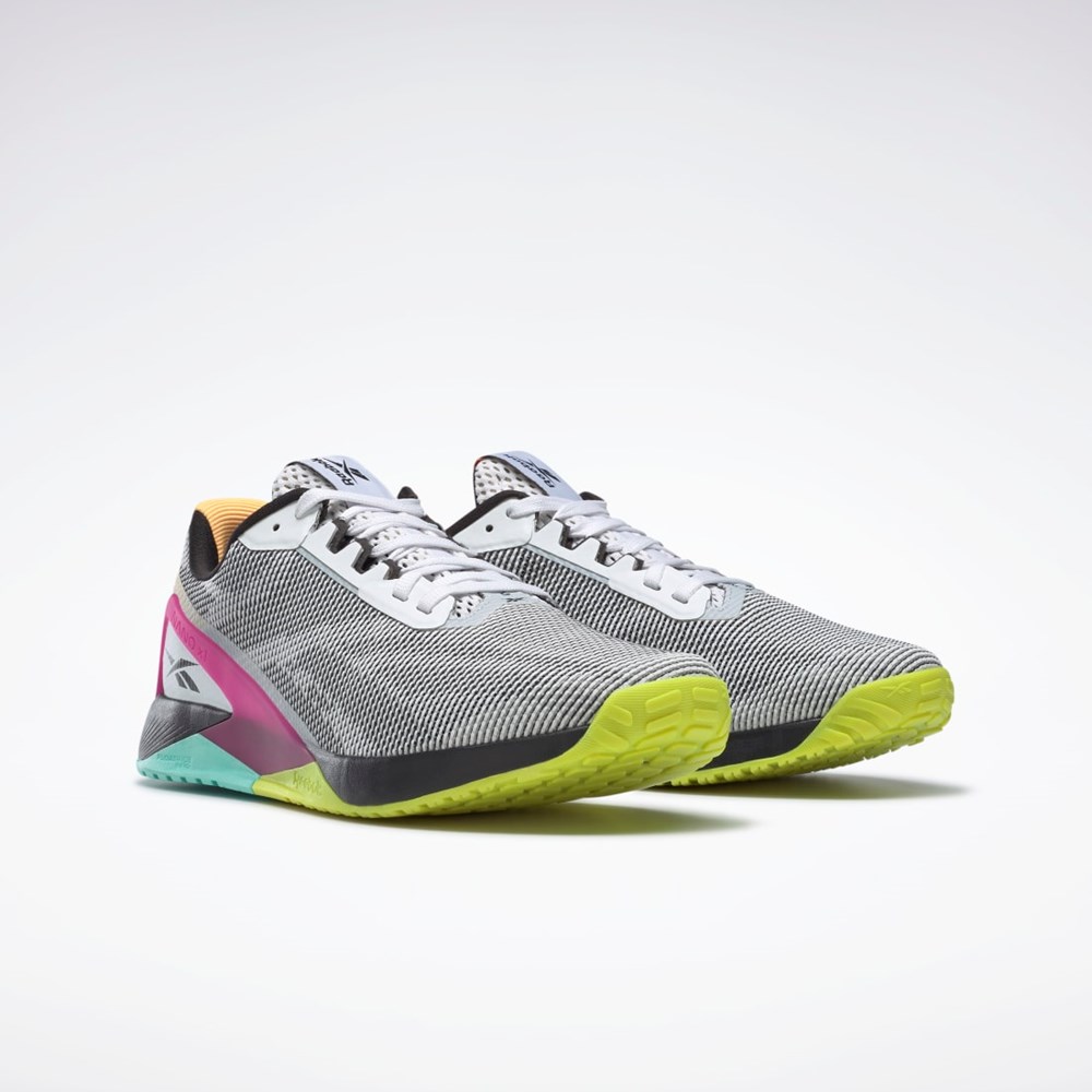 Reebok Nano X1 Grit Trænings Shoes Hvide Sort Lyserød | HUV705823