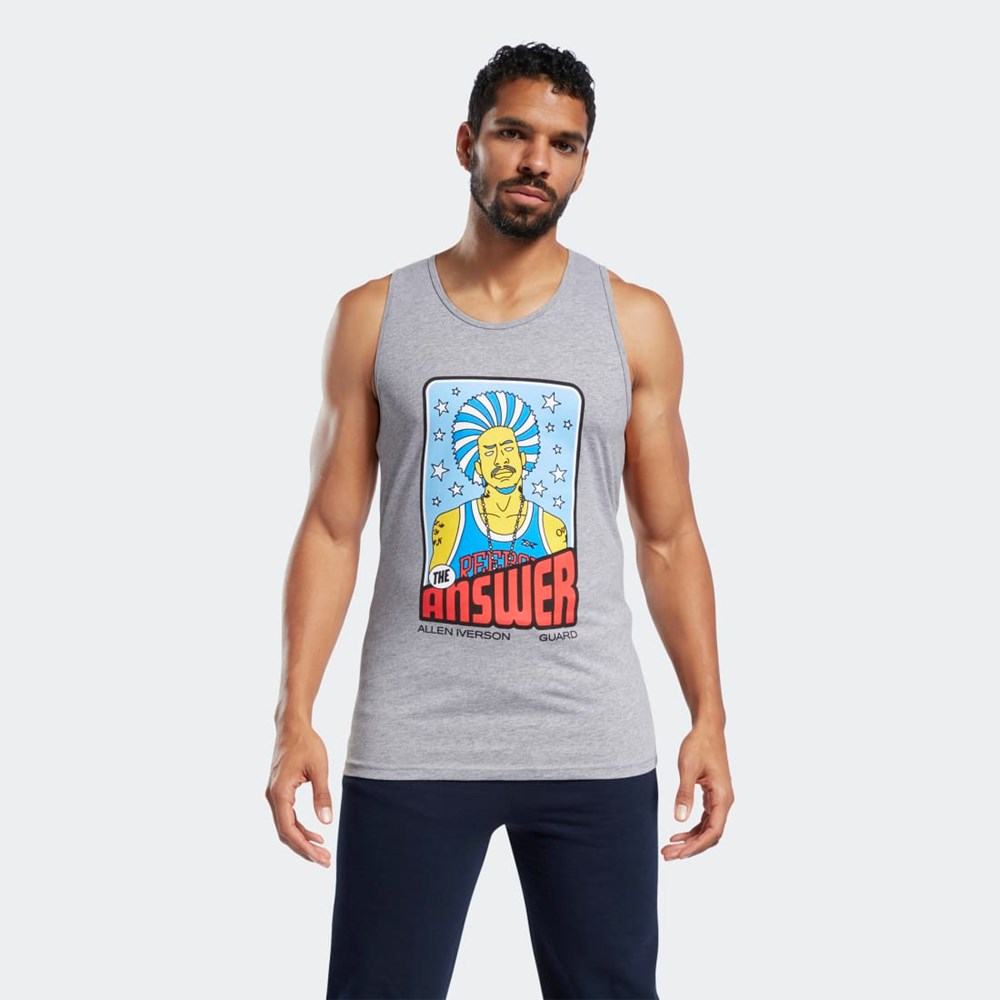 Reebok QT Iverson 70s Tarot Card Tank Top Multi | POS430721