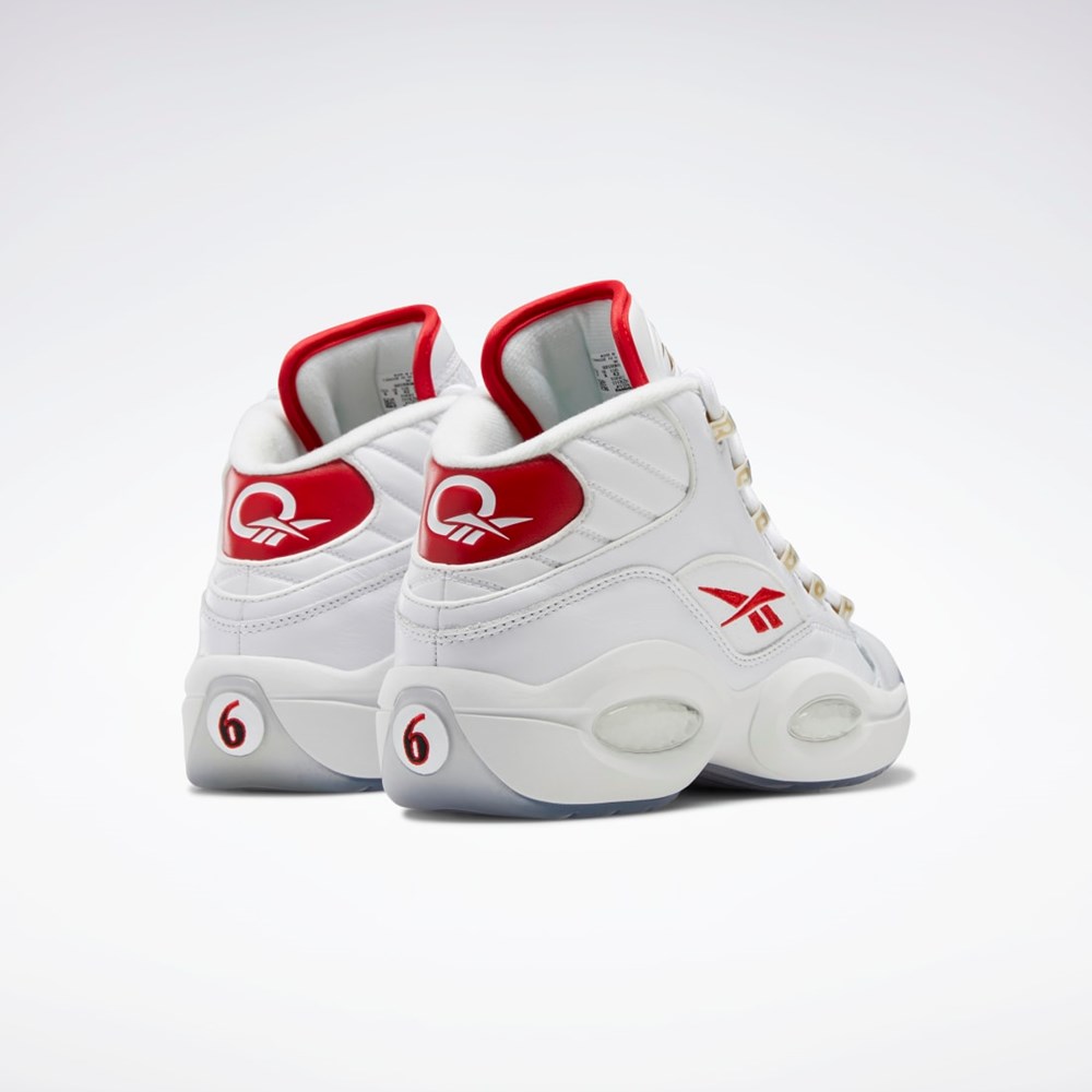 Reebok Question Mid Basketball Shoes Hvide Hvide Rød | SID307259