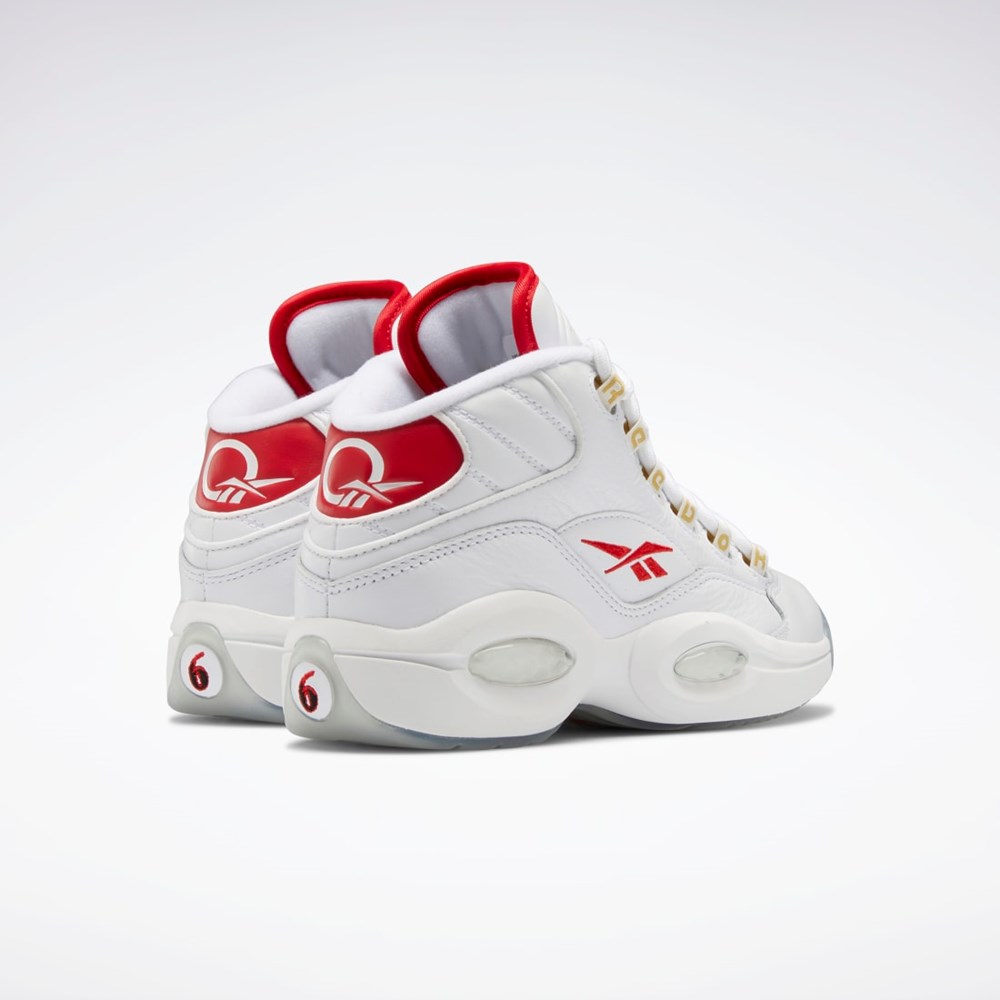 Reebok Question Mid Shoes - Grade School Hvide Rød Hvide | NQY052397