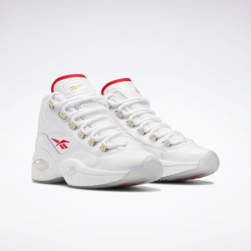 Reebok Question Mid Shoes - Grade School Hvide Rød Hvide | PYH548390