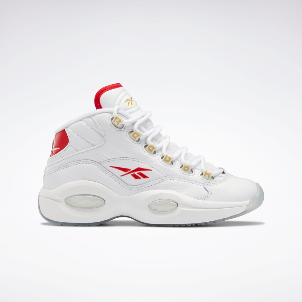 Reebok Question Mid Shoes - Grade School Hvide Rød Hvide | PYH548390