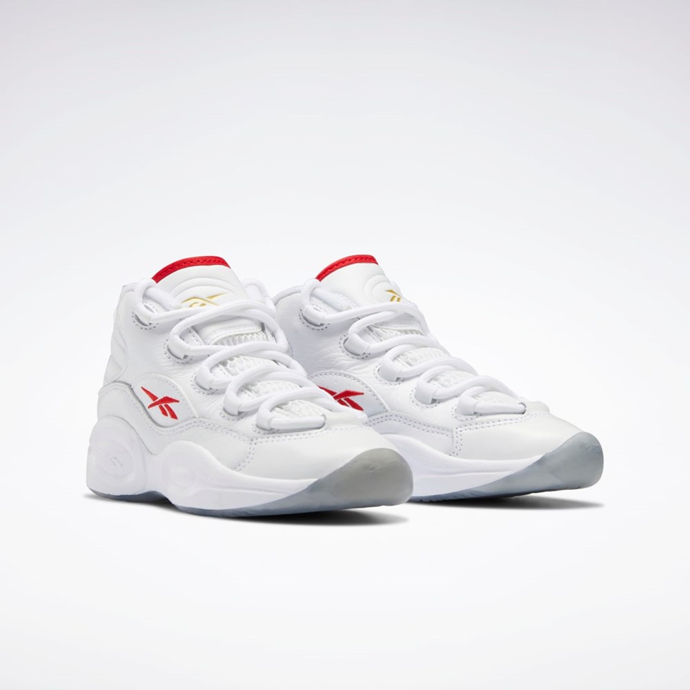 Reebok Question Mid Shoes - Preschool Hvide Rød Hvide | CPN307269