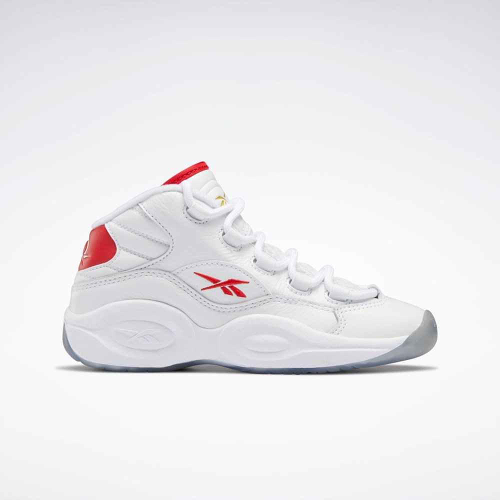 Reebok Question Mid Shoes - Preschool Hvide Rød Hvide | CPN307269