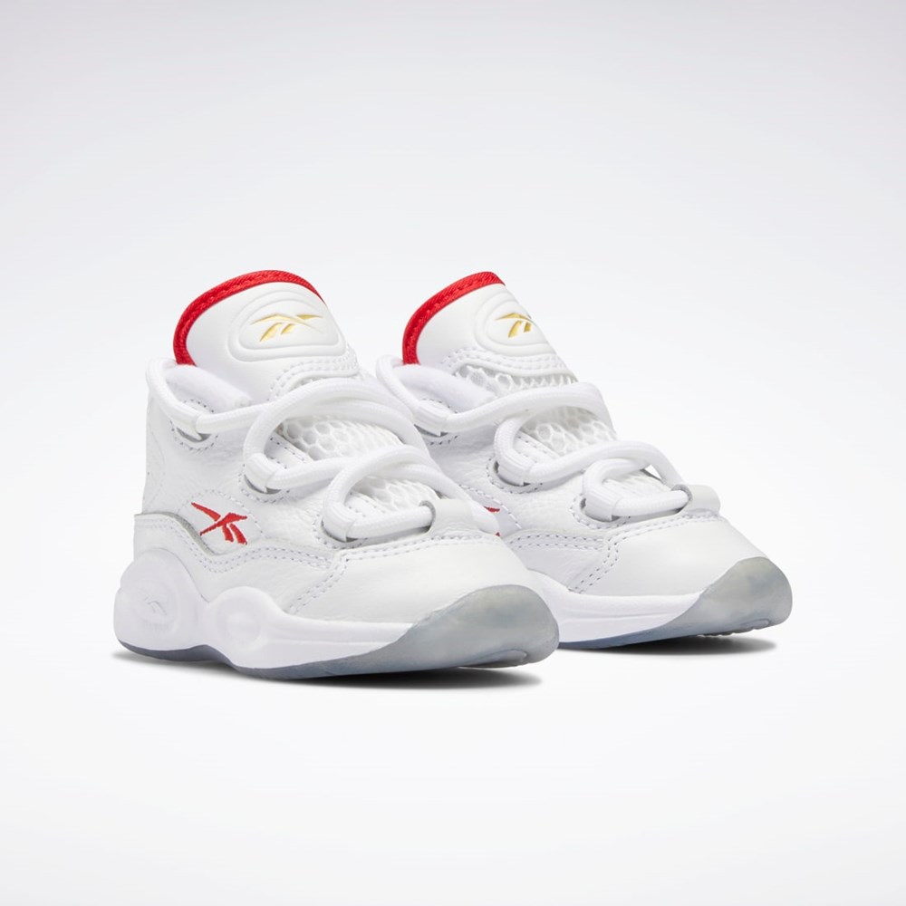 Reebok Question Mid Shoes - Toddler Hvide Rød Hvide | HJR531926