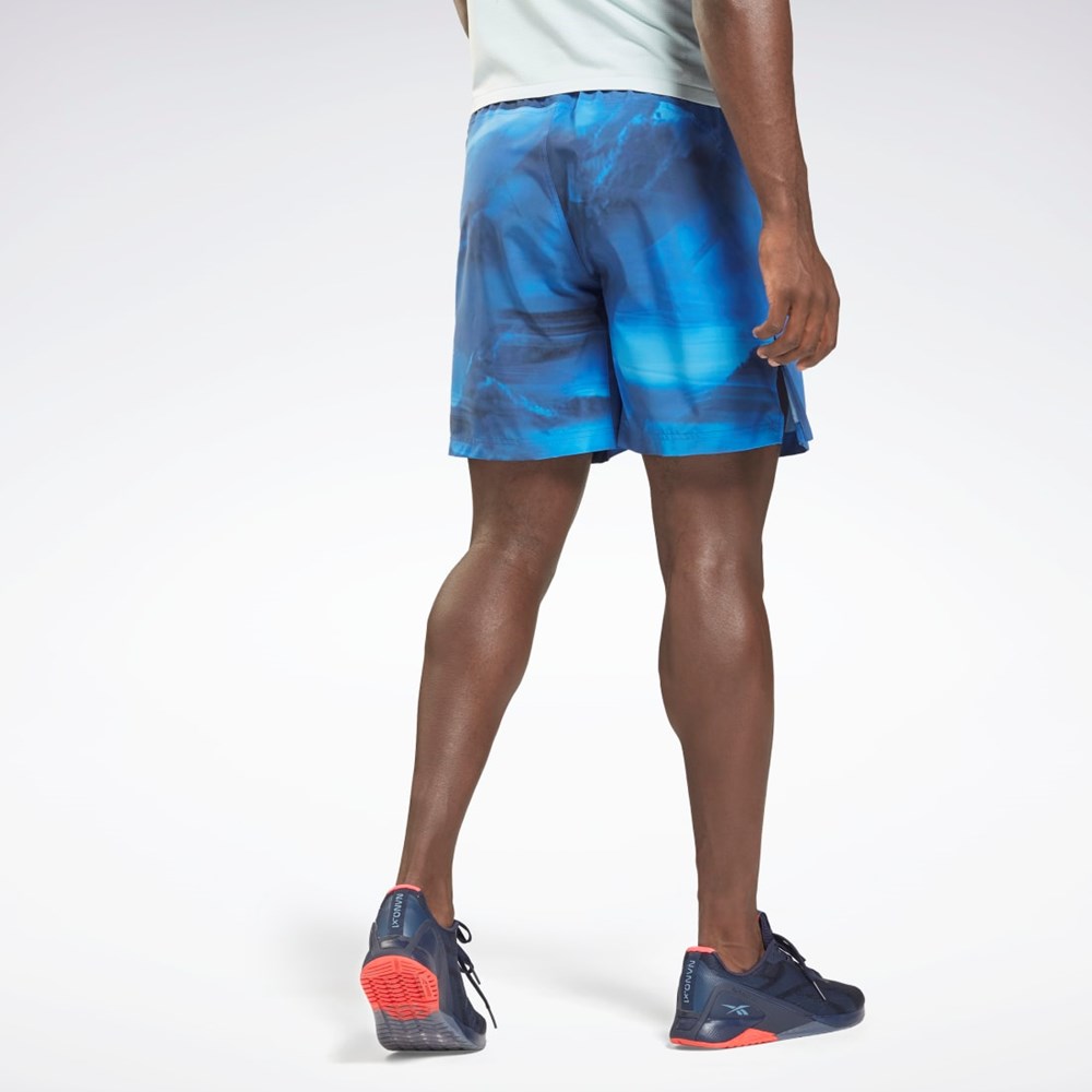 Reebok Reebok Austin Allover Print Shorts Bright Cobalt | IJR689745