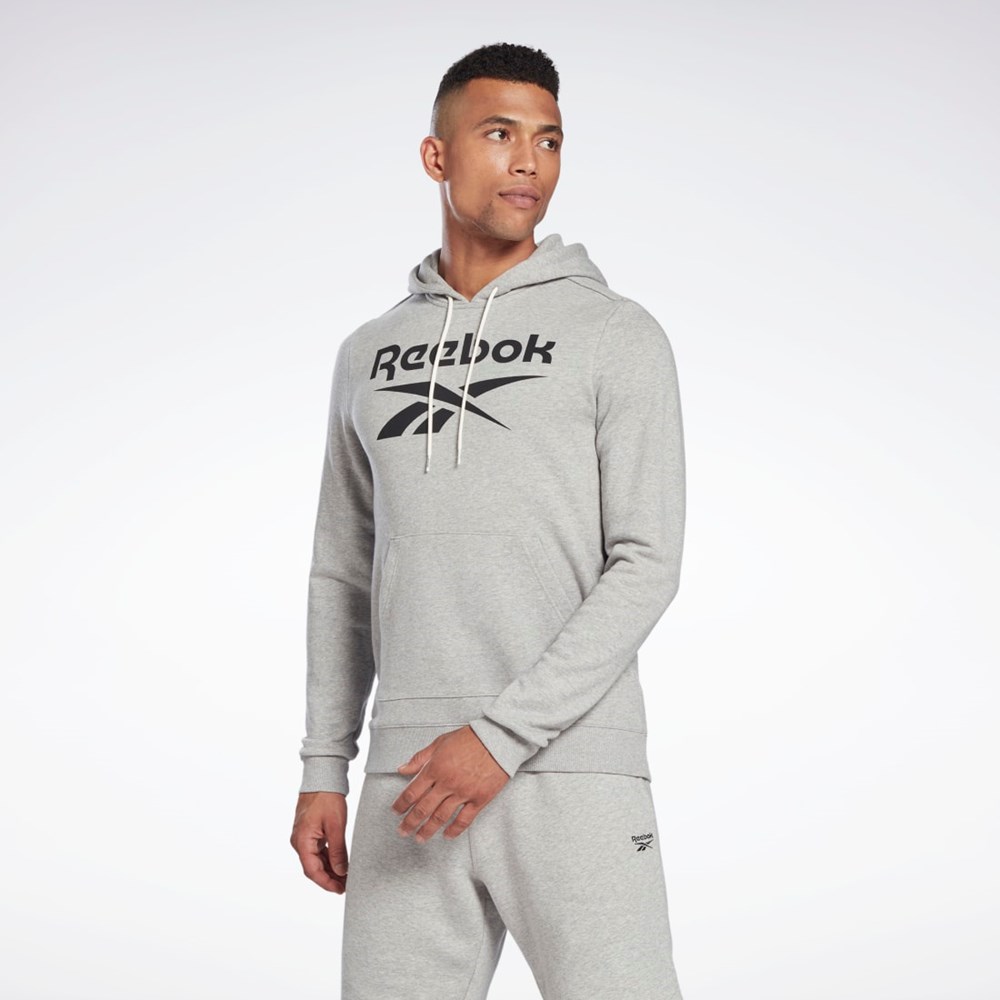 Reebok Reebok Identity Big Logo Hoodie Grå Sort | DEO498305