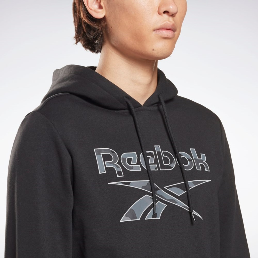 Reebok Reebok Identity Big Logo Hoodie Sort | QRX085124