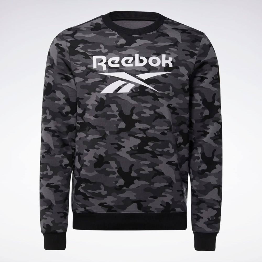 Reebok Reebok Identity Camo Big Logo Crew Sweatshirt Sort | QHU086517